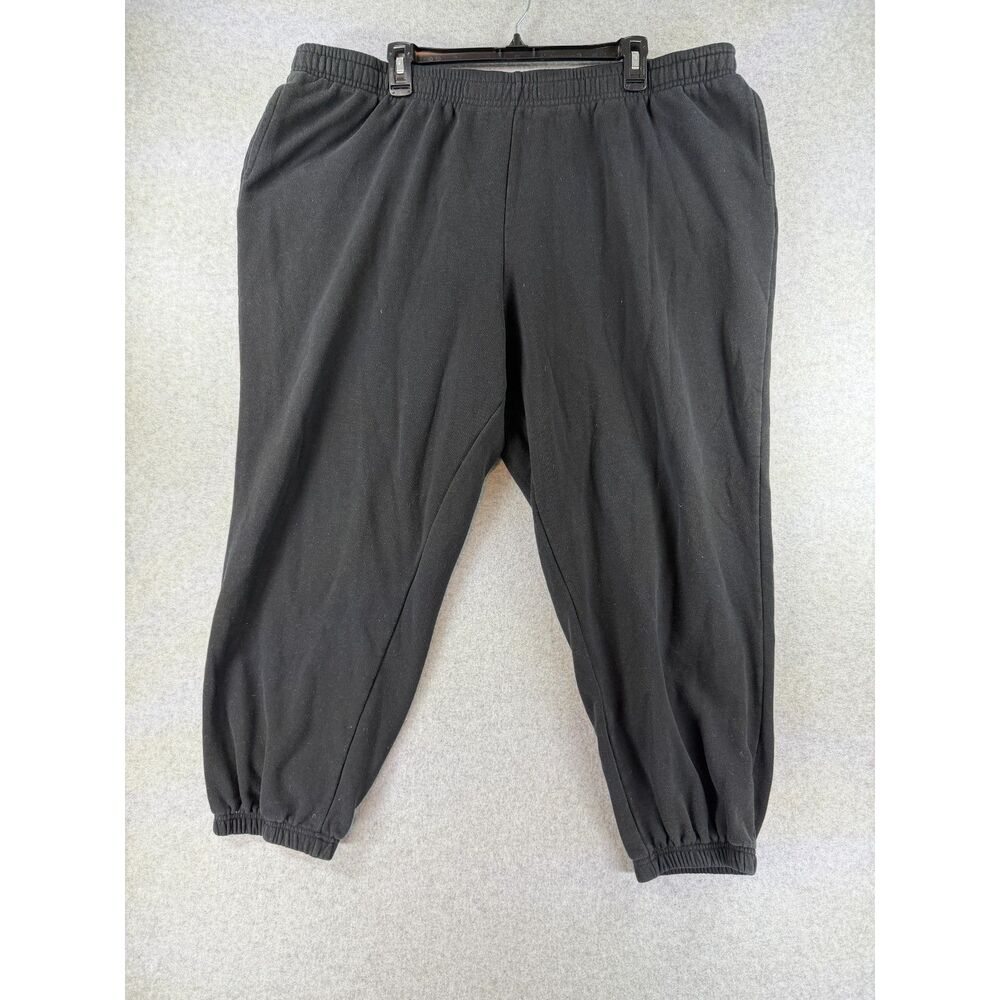 Ultra Flirt Essentials Women's 3X Black Fleece Jogger Sweatpants 3673